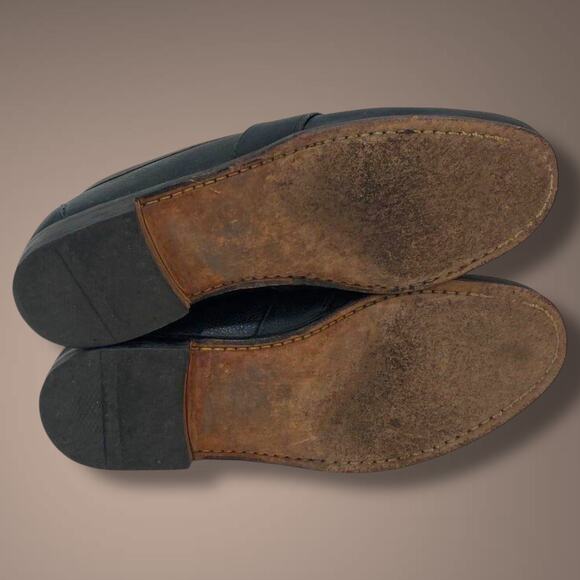 Men's Size 10.5 ALLEN EDMONDS Black/Tan Kent Tassel Kiltie Leather Loafers EUC - Picture 5 of 7